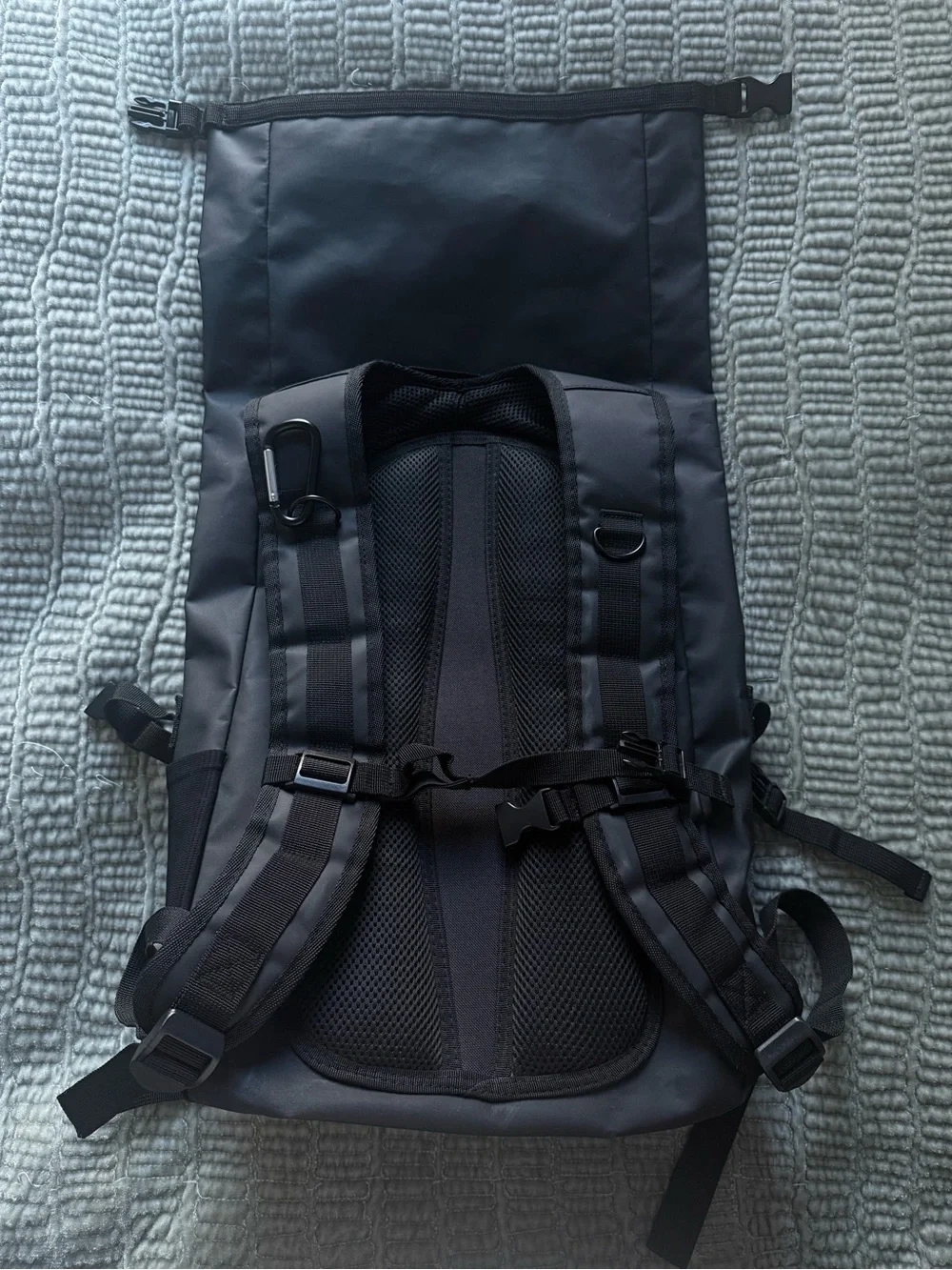 Ashbury by Spector & Co. Black Roll-Top Backpack with Antarctic Patch